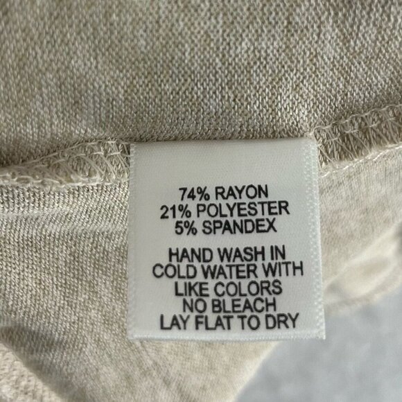 Gibson Sweater Womens Sz S Oatmeal Cream Knitted Open Tunic Long Sleeve Cardigan - Picture 11 of 12